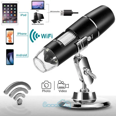 Buy 1600X 1000X WiFi Digital Microscope HD Camera LCD 1080p Coin Magnifier W/ Light • 21.79$