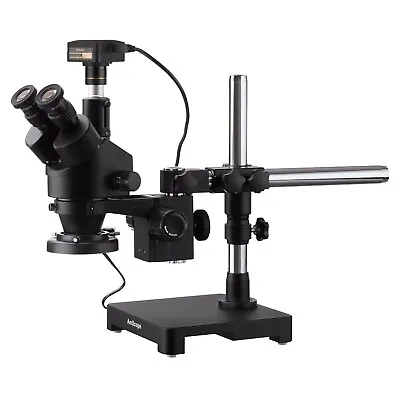 Buy AmScope 3.5X-90X Trinocular Stereo Zoom Microscope Boom +Ring Light +10MP Camera • 898.99$