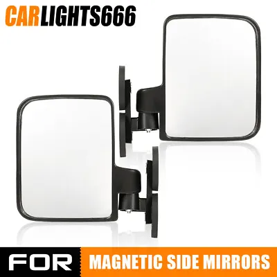 Buy 2X Black 114Lb Rated Magnet Tractor Side Mirrors For Kubota John Deere Cummins • 23.66$