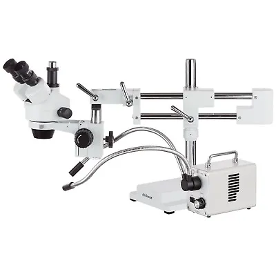 Buy AmScope 3.5X-90X Zoom Stereo Trinocular Microscope On Dual-Arm Boom Stand With D • 1,176.99$