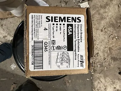 Buy Siemens Q345 3-Pole 3-Phase 45 Amp 240v Molded Case Circuit Breakers • 75$