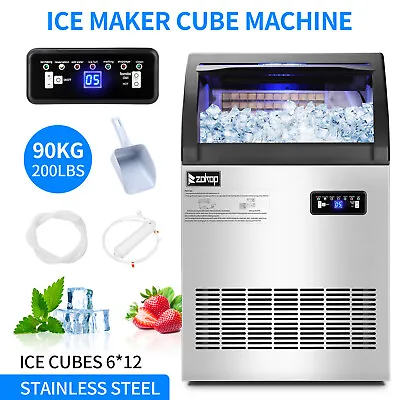 Buy 110 200LB Built-In Commercial Ice Maker Stainless Undercounter Ice Cube Machine • 499.99$