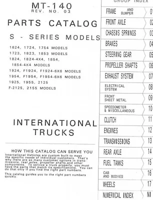 Buy 1984 International S Series 1924 F1924 6x6 Truck Parts Catalog Manual MT-140 • 279.30$