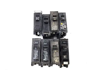 Buy Lot Of Used 8pcs Mixed 20A 30A 1 Pole Breakers BR120 Siemens Square D Eaton • 34.99$