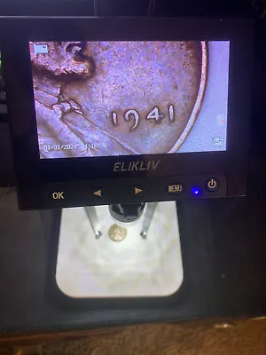 Buy Elikliv Coin Microscope 1000X 4.3'' LCD Digital Microscope With Screen USB HD • 41.99$