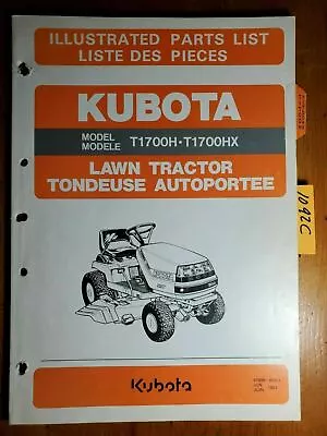 Buy Kubota T1700H T1700HX Lawn Tractor Illustrated Parts List Manual 97898-40801 '93 • 30$