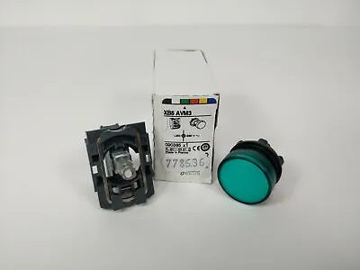 Buy Schneider Electric XB5AVM3 Green Complete Pilot Light Ø22 Plain Lens • 39.99$