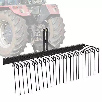 Buy 3-Point 60  Pine Straw Landscape Rake For Cat-0&Cat-1 Tractor High Steel Black • 199.99$