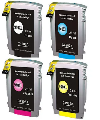 Buy 4 Non-OEM Replaces For HP 940XL Printer Ink Cartridges • 10.25$
