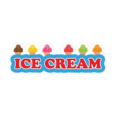 Buy Food Truck Decals Ice Cream Style 10 Retail Concession Concession Sign Red • 72.99$