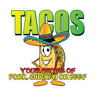 Buy Food Truck Decals Tacos Your Choice Of Restaurant & Food Concession Sign Yellow • 11.99$