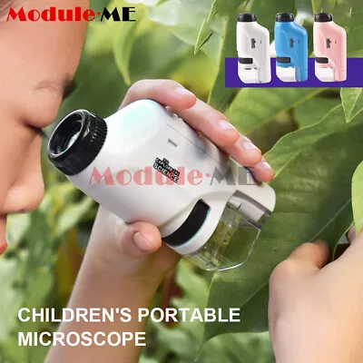 Buy Kids Handheld Portable Microscope 60-120x Pocket Microscope With LED Light Toy • 3.59$