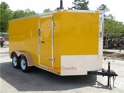 Buy NEW 7x14 7 X 14  V-Nose Enclosed Cargo Trailer W/Ramp • 0.99$
