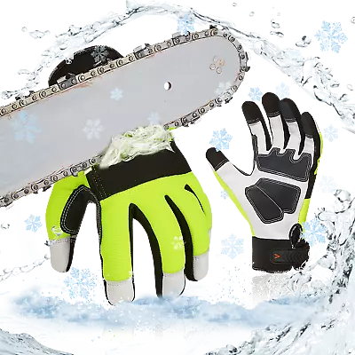 Buy Vgo 1Pair 32°F Chainsaw Gloves, Safety Leather Mechanic Work Gloves(GA8912FWCS) • 35.08$