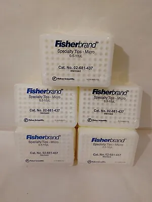 Buy FisherBrand Cat No 02-681-437 Special Pipette Tips Micro Pipette Tips 5 Racks • 24.95$