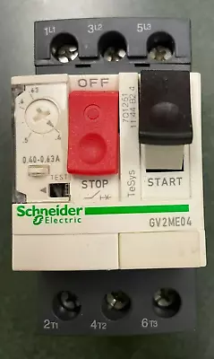 Buy Schneider Electric TeSys Motor Circuit Breaker 3P 0.40-0.63A  GV2ME04 • 30$