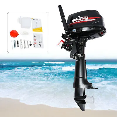 Buy HANGKAI 2-Stroke Outboard Motor 6HP Fishing Boat Engine CDI Water Cooling System • 567.58$