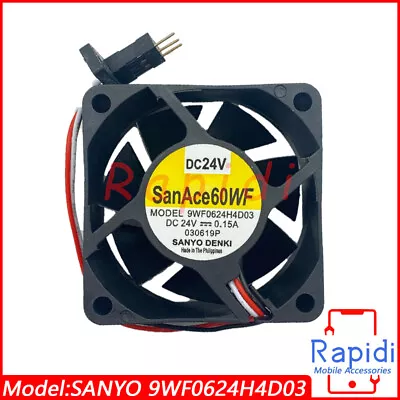 Buy For SANYO DENKI SANACE 60WF 9WF0624H4D03 A90L-0001-0508 24V 0.15A Cooling Fan • 20.37$