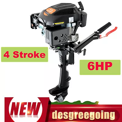 Buy HANGKAI 4 Stroke 6.0HP Outboard Motor Fishing Boat Engine Air Cooling System • 479.75$