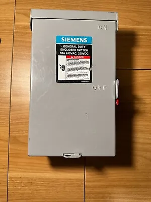 Buy Siemens Gf322na Safety Switch,General Duty,3 Phase With 2 60A Fuses • 147.50$