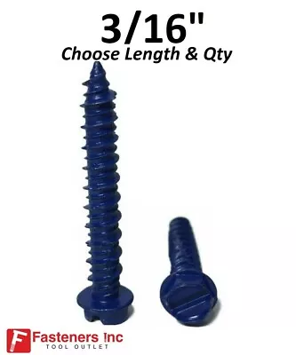 Buy 3/16  Hex Head Concrete Masonry Tapcon Anchor Screw (Choose Length & Qty) • 14.69$