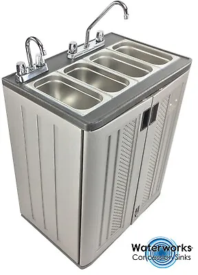Buy Mobile Concession Sink Portable Food Truck Trailer 4 Compartment Hand Wash Hot • 779$