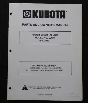Buy Kubota L295dt Tractor Model B9130 Power Steering Unit Parts & Operators Manual • 22.95$