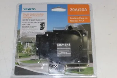Buy Siemens Q2020AFCNP  1-Pole Plug-On Neutral Tandem Arc Fault Circuit Interrupter • 49.99$