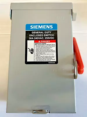 Buy Siemens GF321NA Safety Switch Disconnect Fusible 30 Amp 3 Pole 4wire 240V Indoor • 57.50$