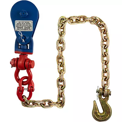 Buy VEVOR 2 Ton 3  Snatch Block With Shackle And Chain Wrecker Car Carrier Cable • 37.99$