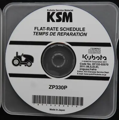 Buy Genuine Kubota 330 Zp330p Propane Zero-turn Mower Flat Rate Manual On Cd • 16.95$