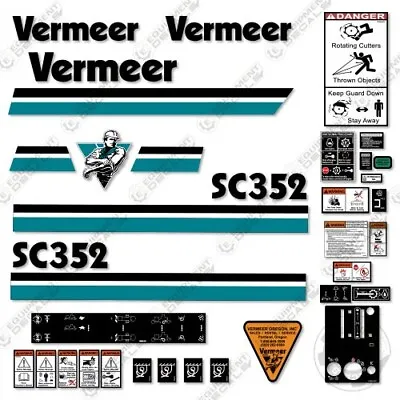 Buy Fits Vermeer SC352 Decal Kit Stump Grinder - 7 YEAR OUTDOOR 3M VINYL! • 144.95$