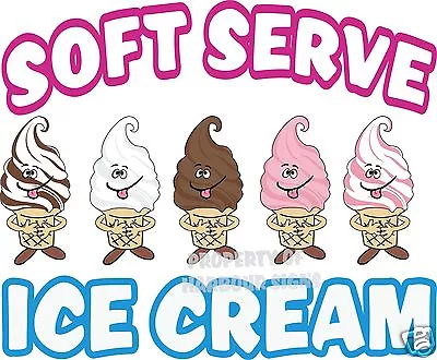 Buy Ice Cream Soft Serve Decal 14  Concession Food Truck Cart Vinyl Sticker • 14.99$