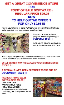 Buy CONVENIENCE STORE POS SYSTEM Available With ONLINE WEBSITE & STORE • 9.95$