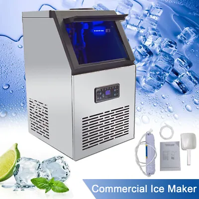Buy 132LB Commercial Ice Maker Built-in Undercounter Freestand Ice Cube Machine US • 329$