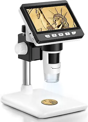 Buy 4.3  Coin Microscope -  LCD Digital Microscope 1000X, 1080P USB Coin Magnifier F • 63.08$