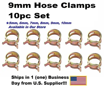 Buy ID 9mm Spring Clip,Vacuum,Fuel,Oil,Air Hose Line Band Clamp,Low Pressure 10pc • 2.99$