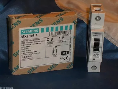 Buy Siemens 5sx2 108-7 C8 Miniature Circuit Breaker 5sx21087 • 28$