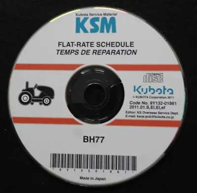 Buy Genuine Kubota Bh77 Bh 77 Backhoe Flat Rate Schedule Manual On Cd • 14.95$