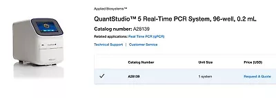 Buy New QuantStudio 5 Real-Time PCR  96-Well 0.2ml Block (2021)  Free Shipping • 40,800$
