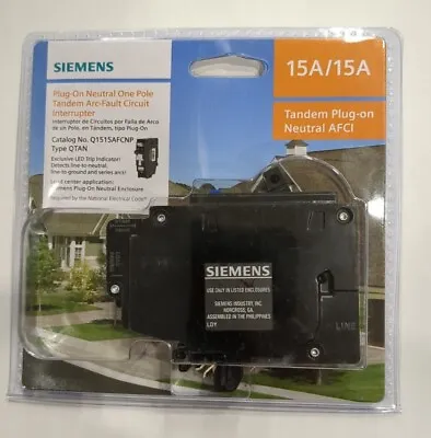 Buy Siemens 15A 120V 1-Pole Tandem Type QTAN Circuit Breaker (Q1515AFCNP) • 32$