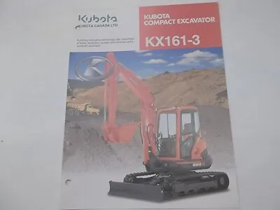 Buy Brochure For Kubota Model KX161-3 Compact Excavator • 10$