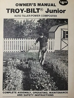 Buy Troy Bilt Garden-Way 1981 Walk-Behind Junior Roto Tiller Tractor Owners Manual • 64.99$