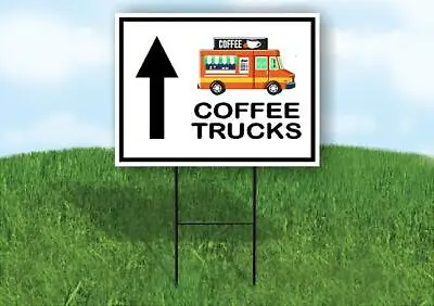 Buy COFFEE TRUCKS STRAIGHT ARROW BLACK Yard Sign With Stand LAWN SIGN • 18.99$