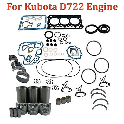 Buy STD Overhaul Rebuild Kit For Kubota D722 Engine Accessories Kit Replacement USA • 255$