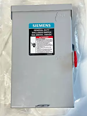 Buy New SIEMENS GF322NA 60 Amp 240V Fusible 3 Phase Safety Switch Disconnect 3R • 69.95$