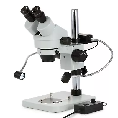 Buy Amscope 7X-45X Trinocular Stereo Zoom Microscope+Dual Gooseneck LED+Pillar Stand • 437.99$
