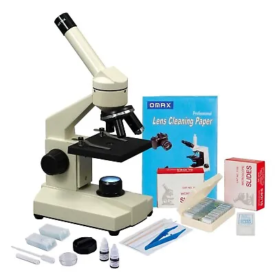 Buy OMAX 1000X Kids Compound Microscope+Blank &Prepared Slides+Slide Preparation Kit • 116.99$