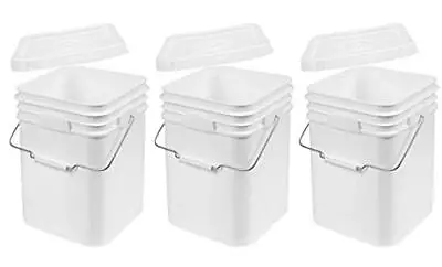 Buy Terra Products Co. White Pails And Lids - Heavy Duty Buckets For Storage - Ec... • 108.44$
