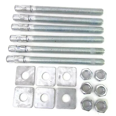 Buy (6-pcs) 3/4  X 10  Zinc Plate Steel Concrete Wedge Stud Anchors W/Washers & Nuts • 32.50$
